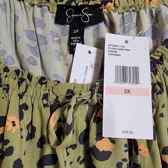 JESSICA SIMPSON GREEN CHEETAH PRINT ROMPER NWT - Picture 5 of 7